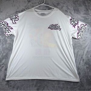 Street Fighter White and Purple Graphic Tee
